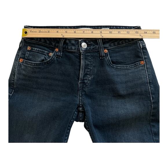 Re/Done Jeans Womens 26 Skinny Button Fly Low-Rise Worn Black Cotton Blend USA - Picture 5 of 13